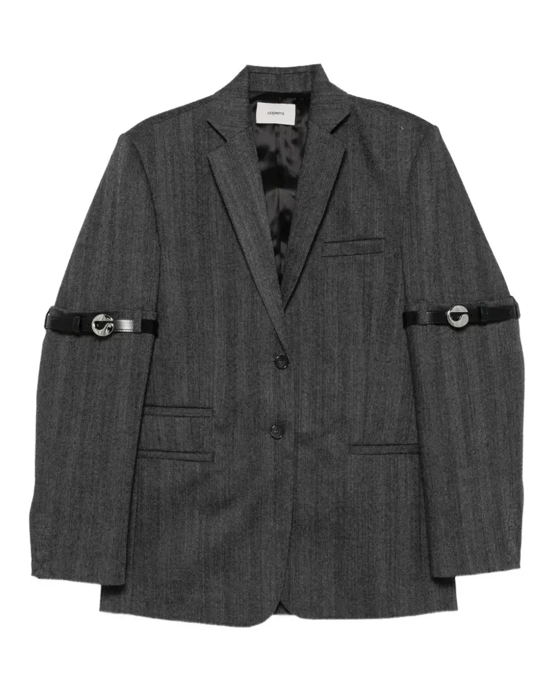 COPERNI Jacke mit Gürtel und Fischgrätenmuster - Grau Grau
