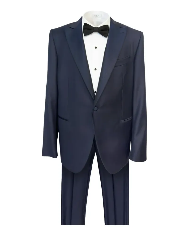 Caruso single-breasted satin-lapel tuxedo suit - Blau Blau