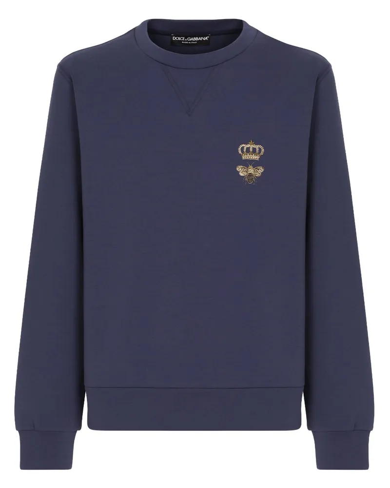 Dolce & Gabbana Sweatshirt mit Bienenstickerei - Blau Blau