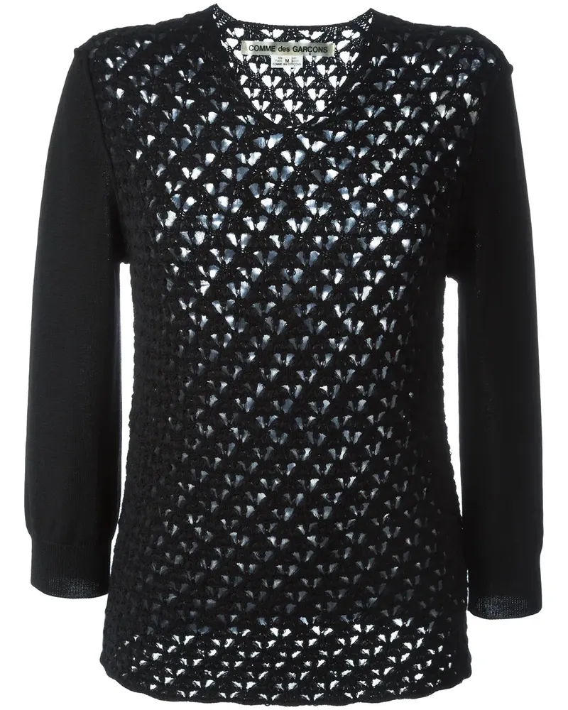 Comme des Garçons Grobstrickpullover mit Kontrastärmeln - Schwarz Schwarz