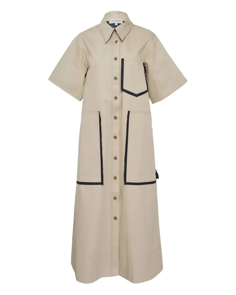 Lee Mathews Henry shirt midi dress - Nude Nude