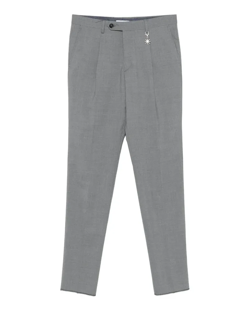 Manuel Ritz pleated charm-detail trousers - Grau Grau