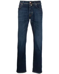 Jacob Cohën Straight-Leg-Jeans mit Logo-Patch Blau