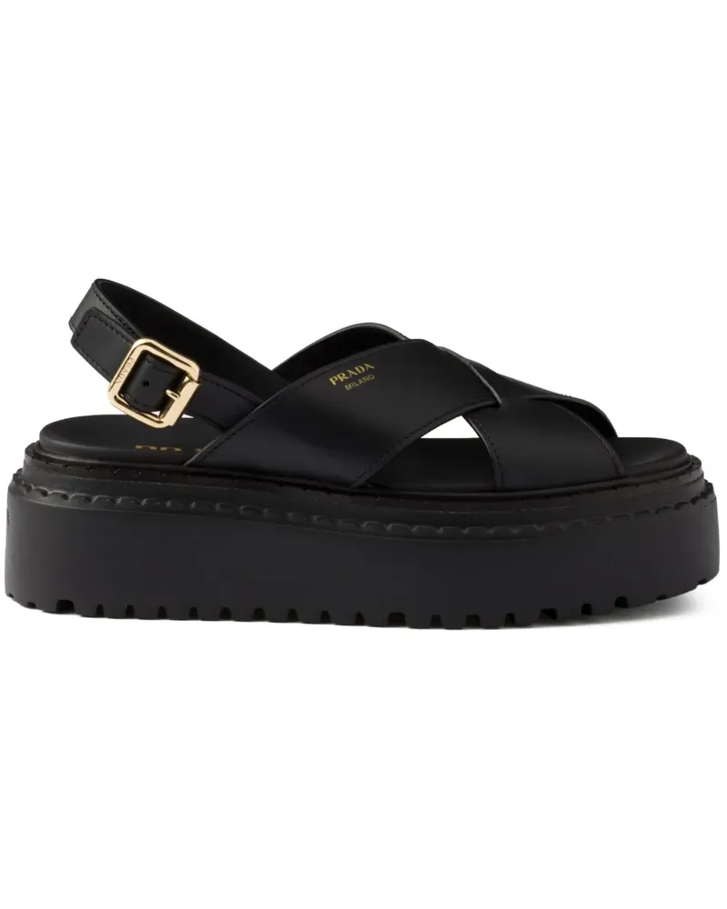 Prada Sandalen aus Leder - Schwarz Schwarz