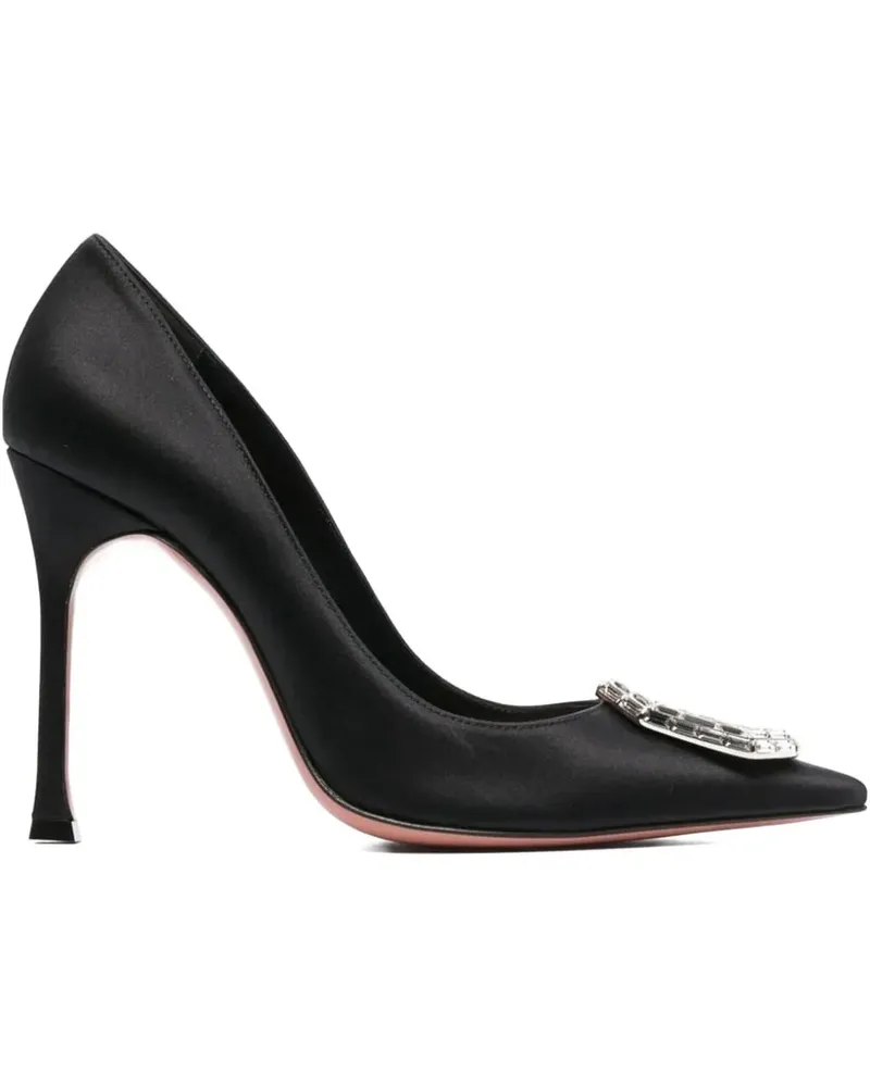 Amina Muaddi Spitze Camelia Pumps mit Kristallen 105mm - Schwarz Schwarz