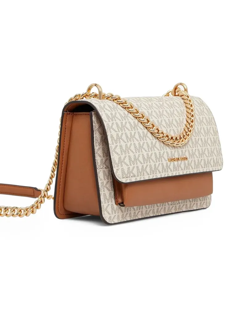 Michael Kors Monogram Schultertasche mit Kettenriemen - Nude Nude