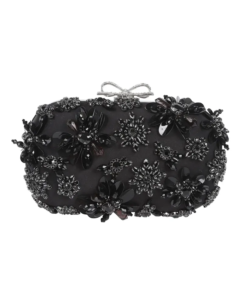 Self-Portrait embellished bow clutch bag - Schwarz Schwarz