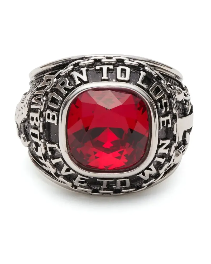 AMBUSH FW23 Class Ring mit Kristall - Silber Silber