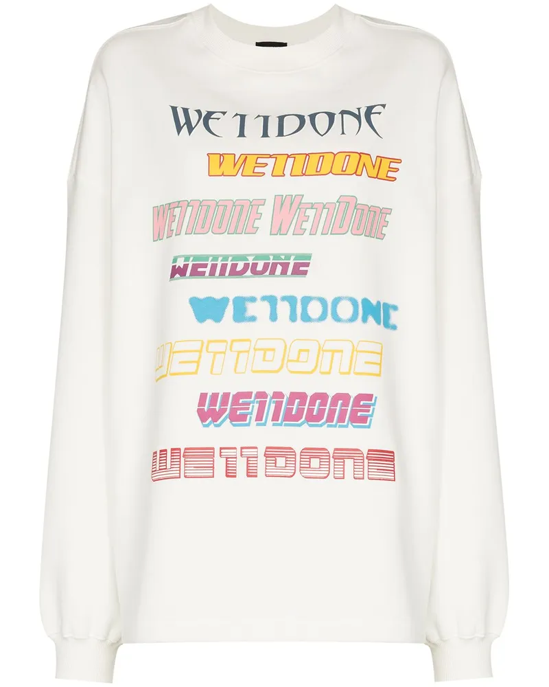 WE 11 DONE Sweatshirt mit Logo-Print - Weiß Weiß
