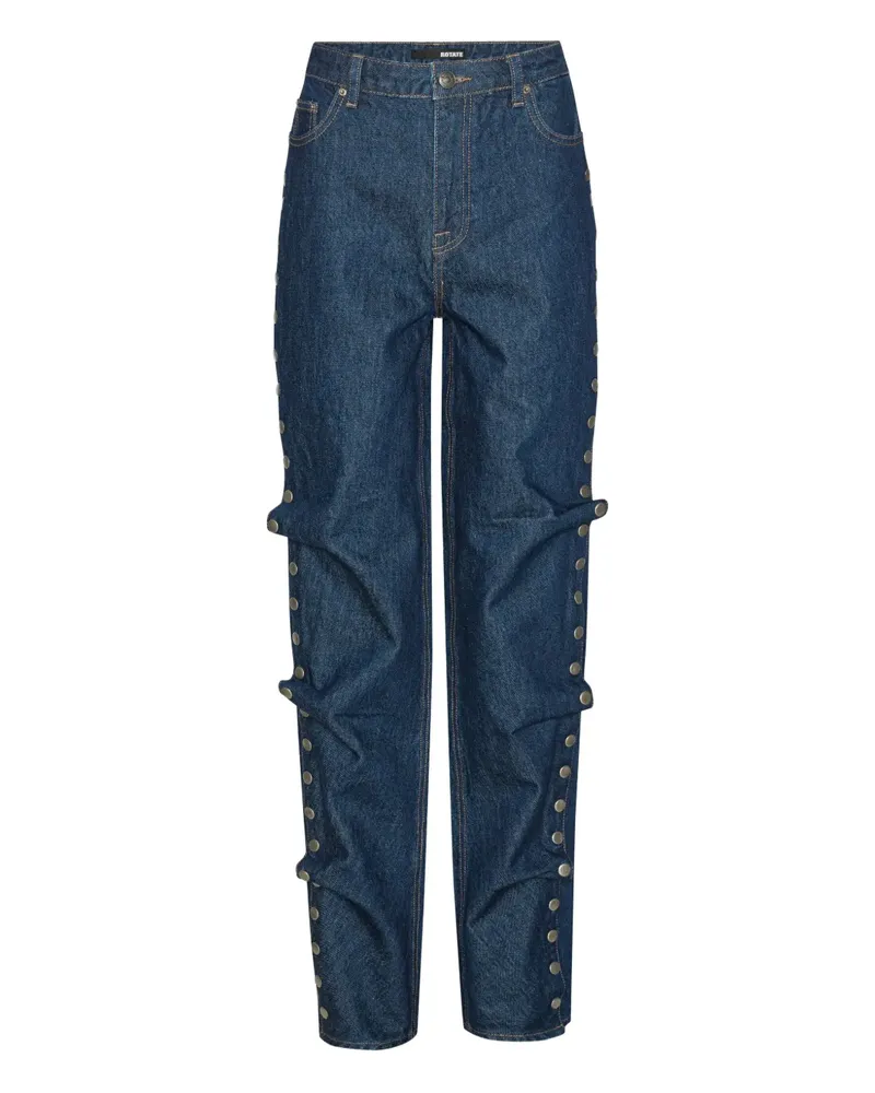 ROTATE Birger Christensen Wide-Leg-Jeans mit Knöpfen - Blau Blau
