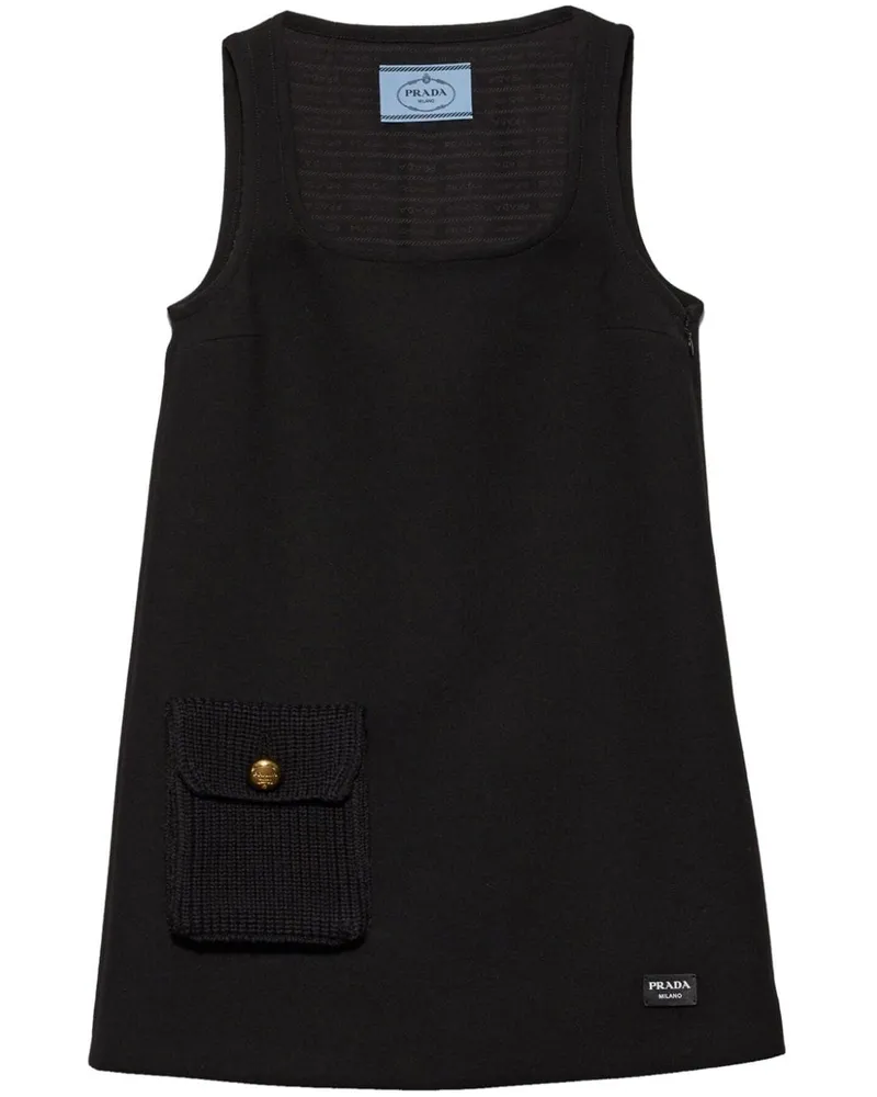 Prada Natté Minikleid - Schwarz Schwarz