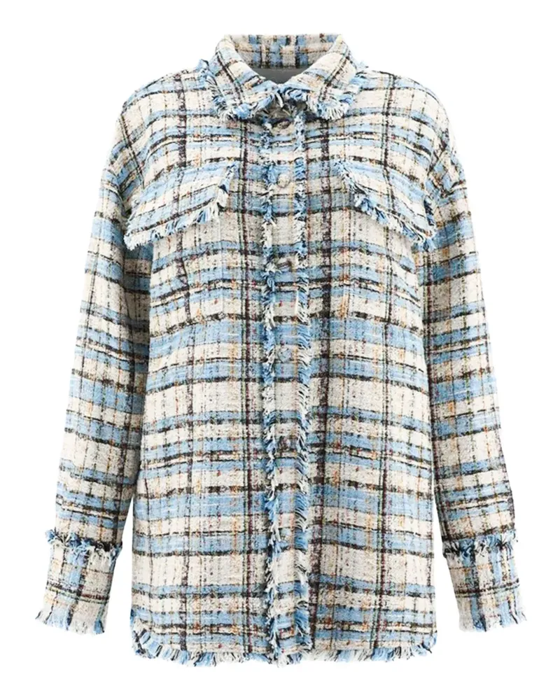 MSGM Tweed-Jacke - Blau Blau