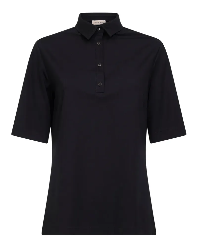 Blanca collar-placket polo shirt - Schwarz Schwarz