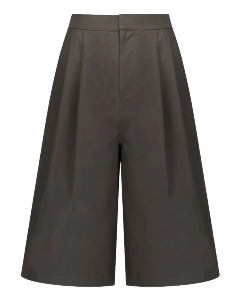 AMOMENTO Wide-Leg-Shorts mit Biesen - Braun Braun