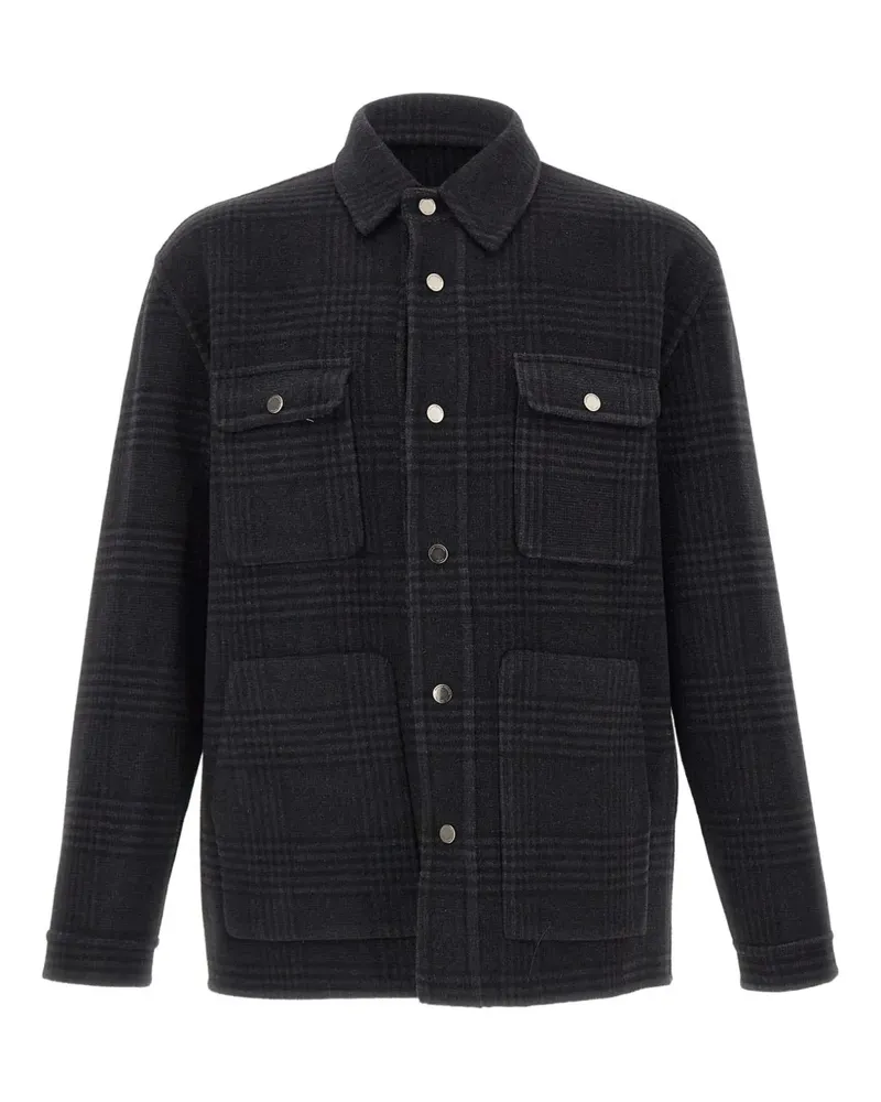 Paolo Pecora Milano Jacke mit Mikro-Karomuster - Schwarz Schwarz