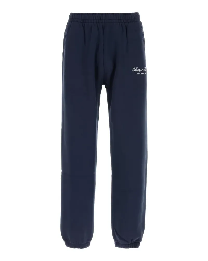 SPORTY & RICH Brianno Club Jogginghose mit Logo-Print - Blau Blau