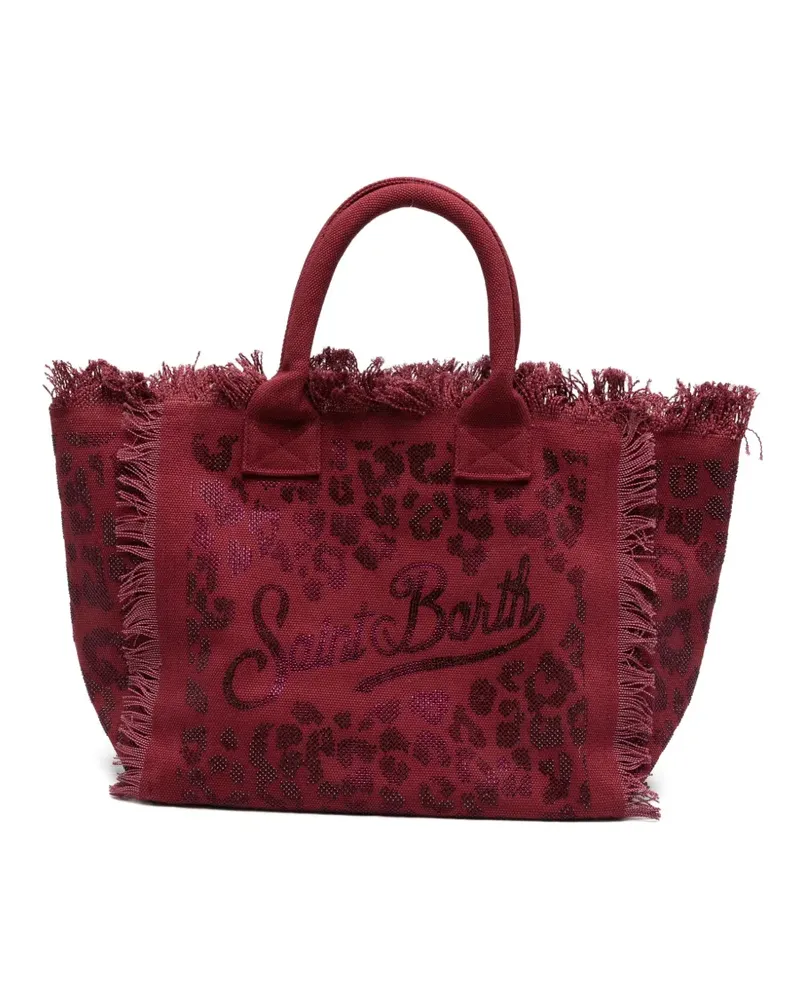 MC2 Saint Barth Vanity leopard-beaded tote bag - Rot Rot
