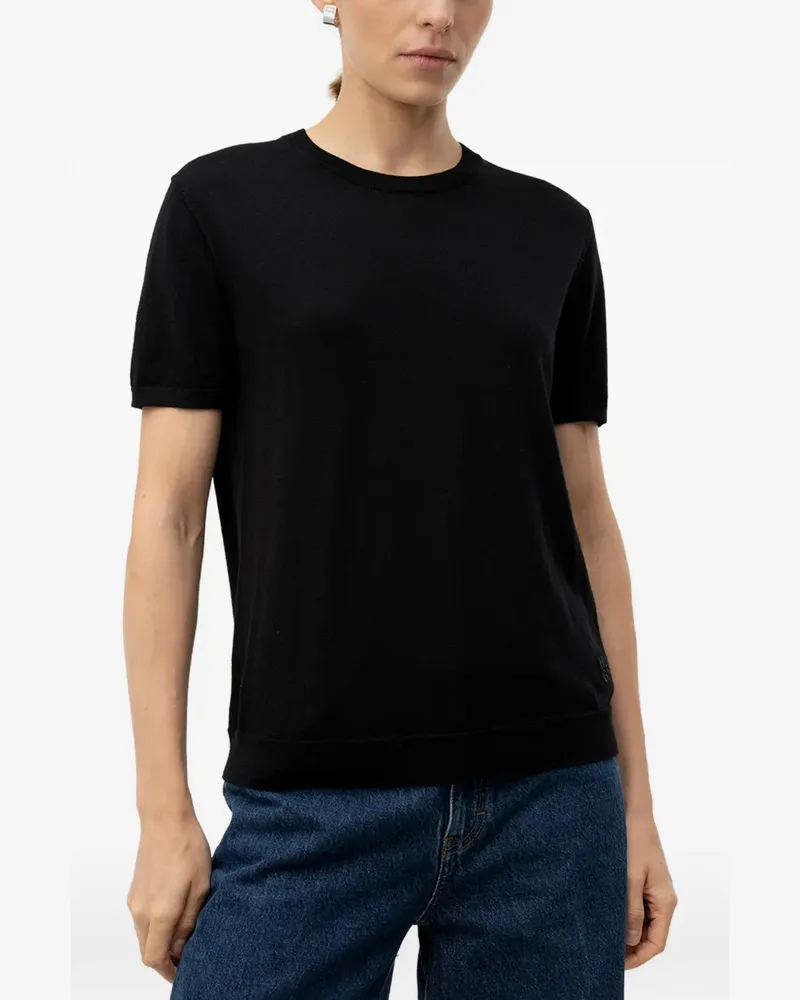 HUGO BOSS Pullover mit kurzen Ärmeln - Schwarz Schwarz