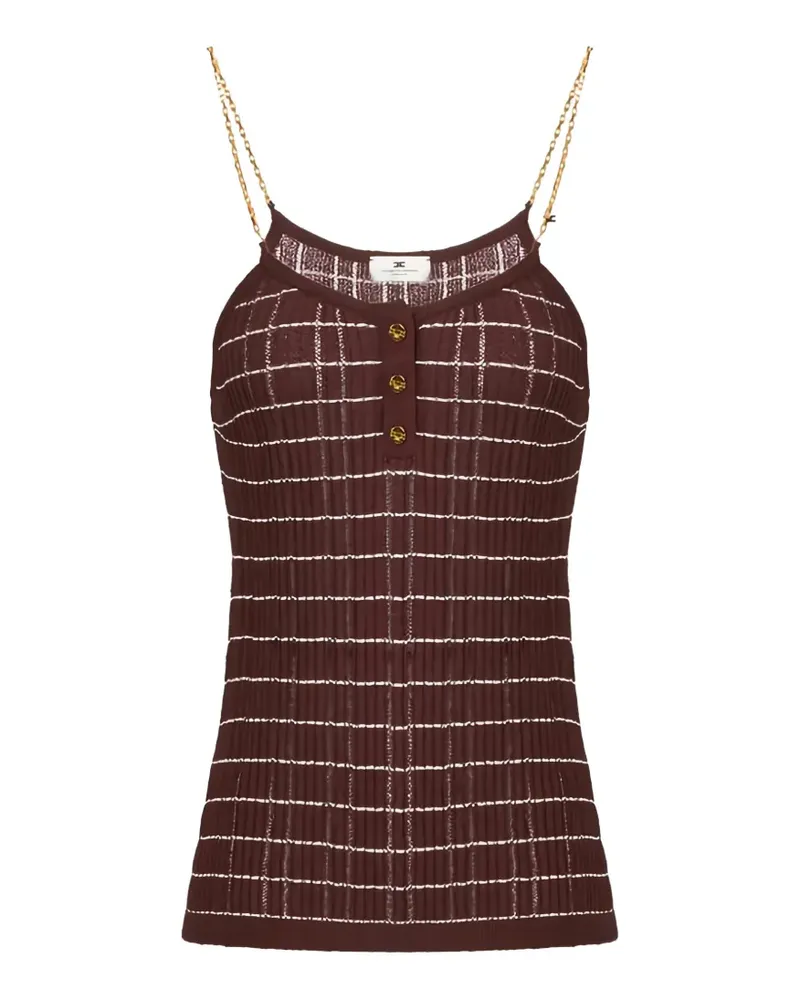 Elisabetta Franchi metal chain striped knitted tank top - Braun Braun