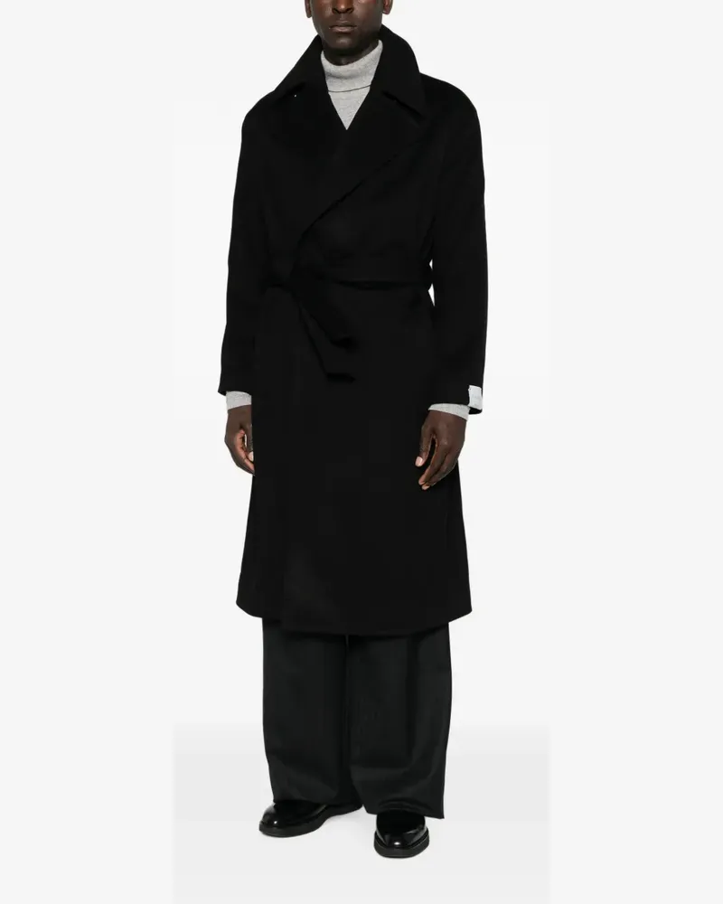 Caruso belted notch-lapels coat - Schwarz Schwarz