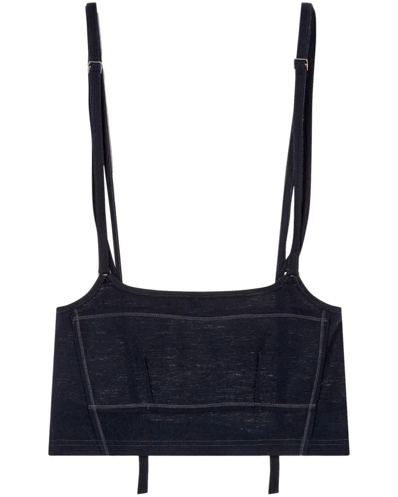 STUDIO TOMBOY Cropped-Top im Layering-Look - Blau Blau