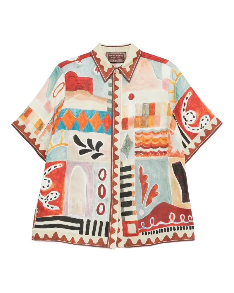 ALEMAIS Michelle abstract-print shirt - Nude Nude