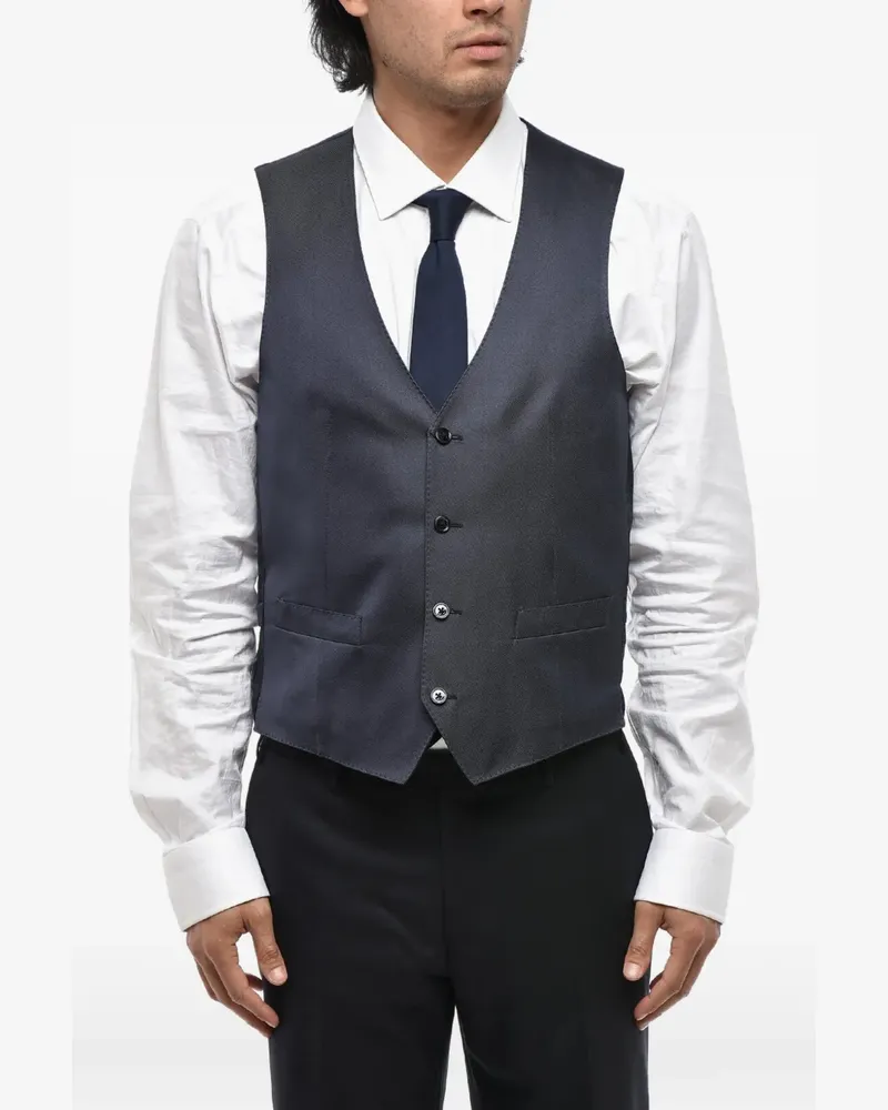 Corneliani silk-twill waistcoat - Blau Blau