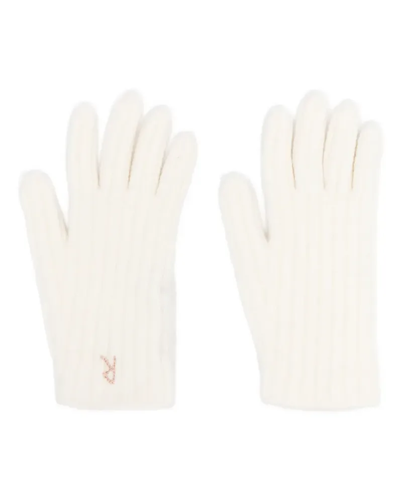 RUSLAN BAGINSKIY Handschuhe mit Logo-Stickerei - Nude Nude