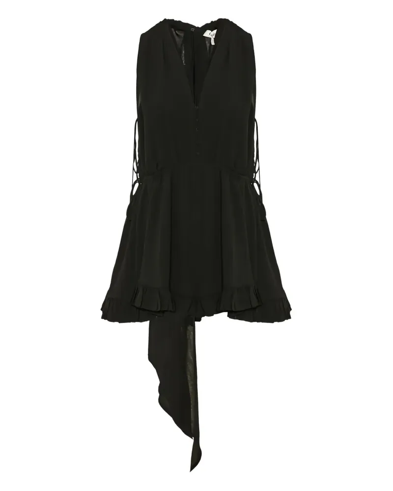 Chloé Gerüschter Playsuit mit V-Ausschnitt - Schwarz Schwarz