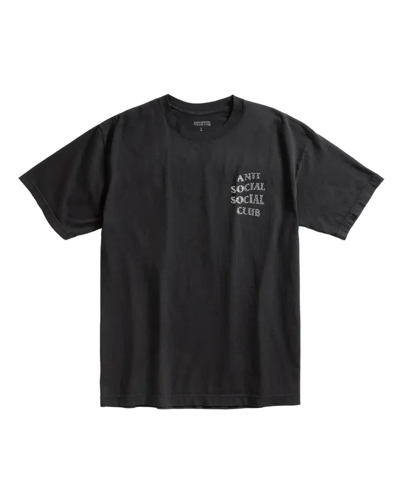 Anti Social Social Club T-Shirt mit Strass-Logo - Schwarz Schwarz