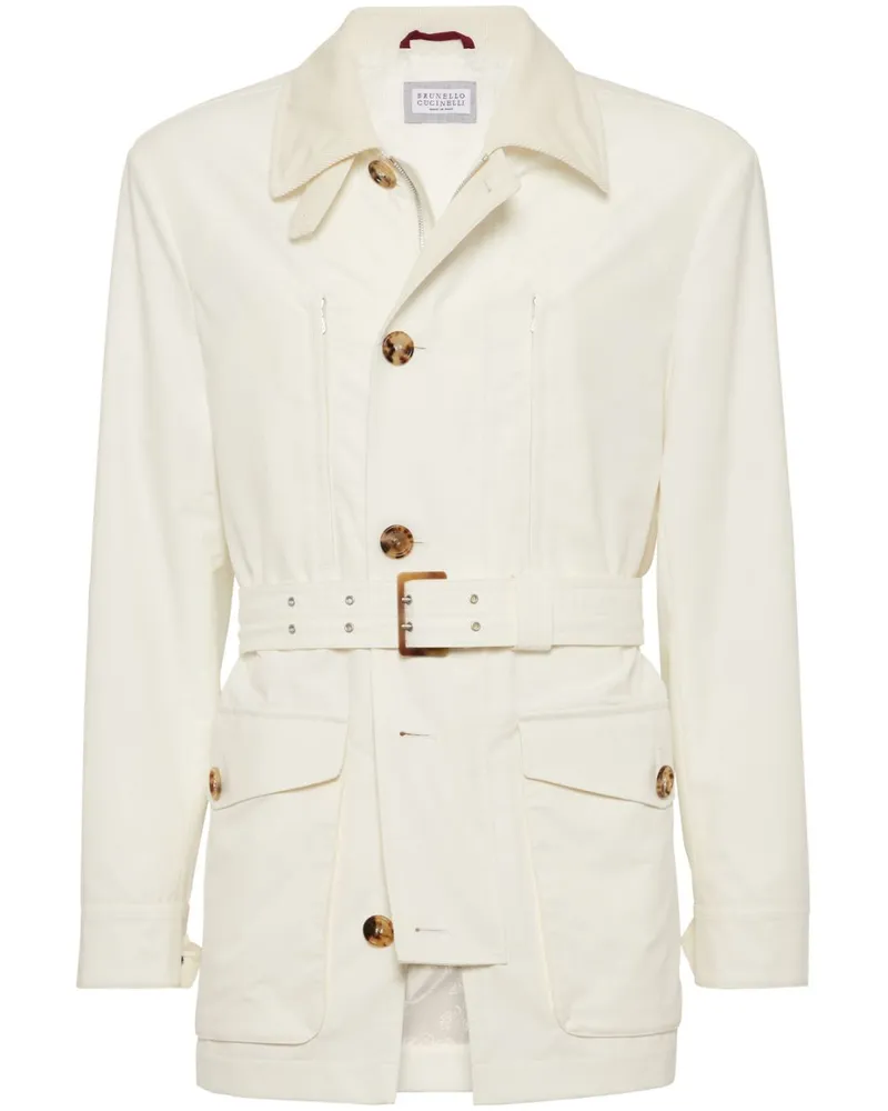 Brunello Cucinelli Wasserabweisender Parka - Weiß Weiß