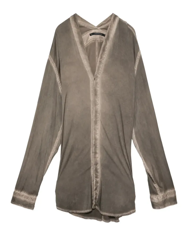 Julius Hemd mit Schlitz am Kragen - Braun Braun