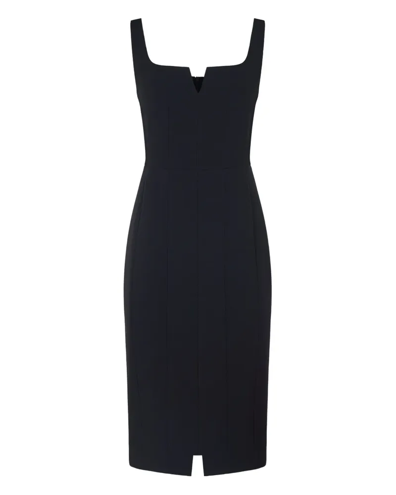 Max Mara Schmales Etrutia Kleid mit eckigem Ausschnitt - Schwarz Schwarz