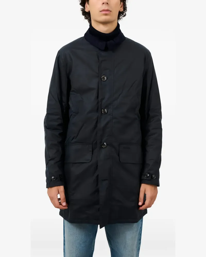 Barbour waxed-cotton corduroy-collar coat - Blau Blau