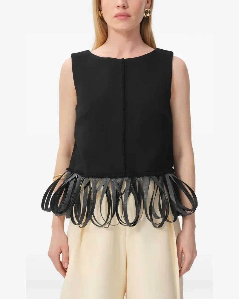 CONCEPTO Raw sleeveless blouse - Schwarz Schwarz