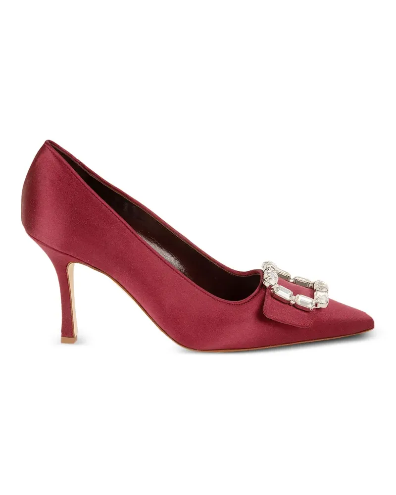 Manolo Blahnik Hangisi crystal-buckle pumps - Rot Rot
