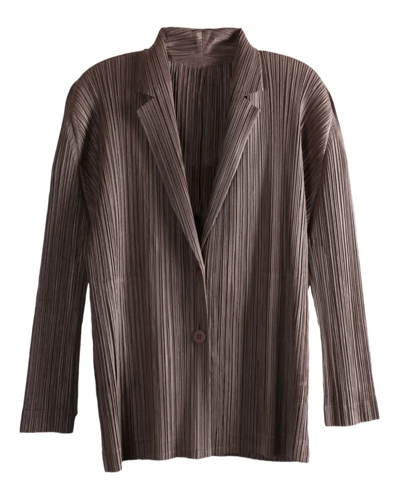 Issey Miyake Geknöpfte Jacke mit Falten - Braun Braun
