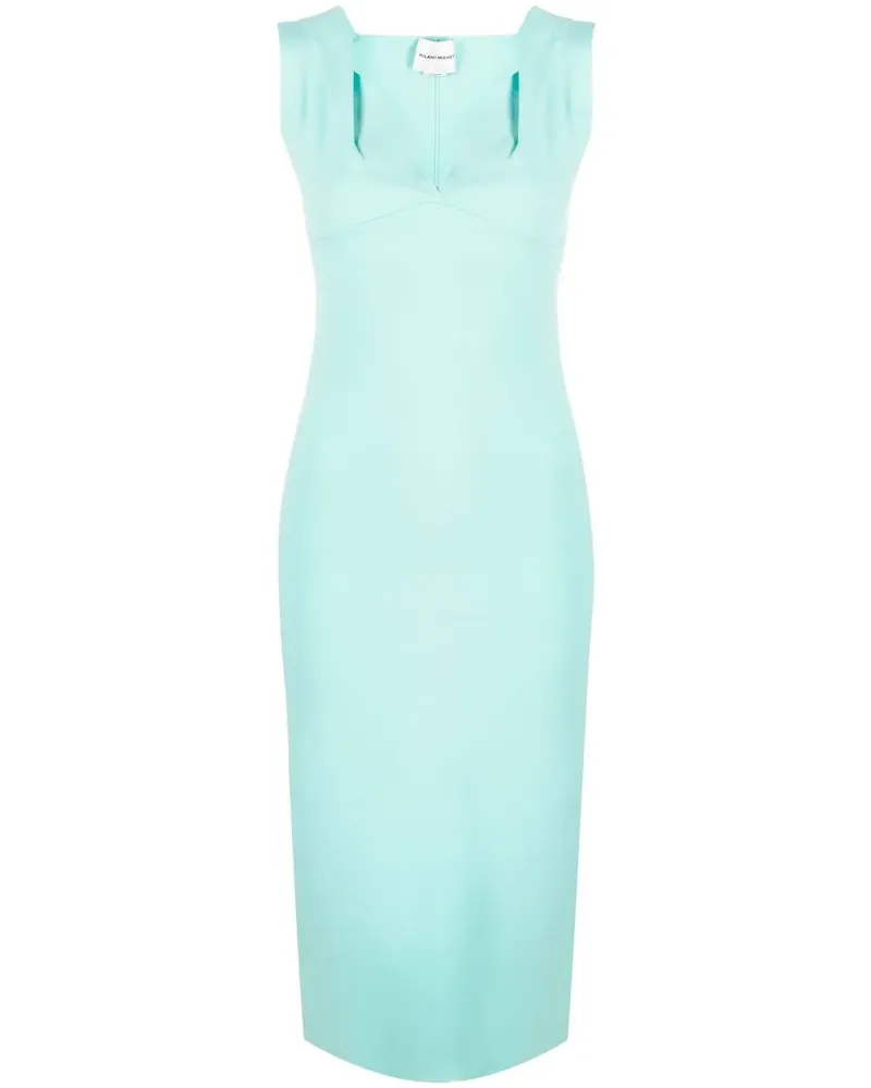 Roland Mouret Midikleid mit Herzausschnitt - Blau Blau