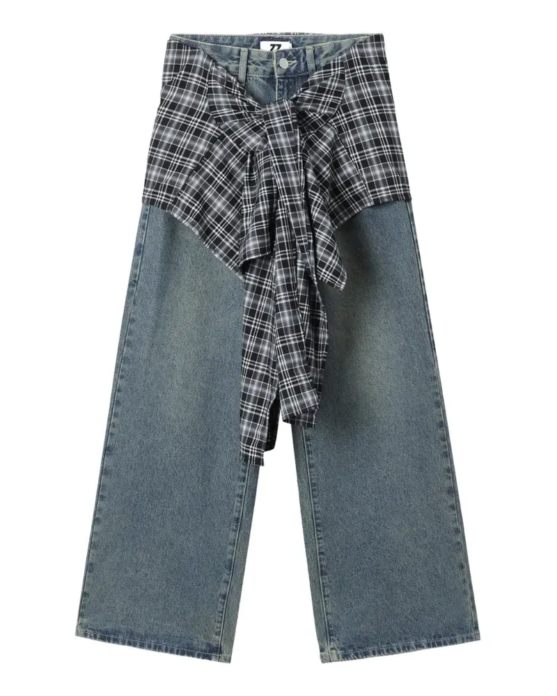 Izzue wide-leg layered jeans - Blau Blau