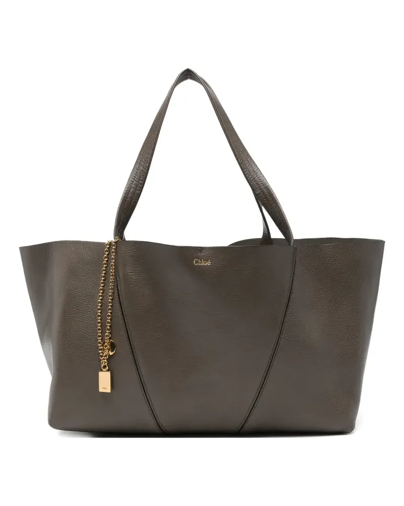 Chloé grainy-leather charm-detail tote bag - Grau Grau
