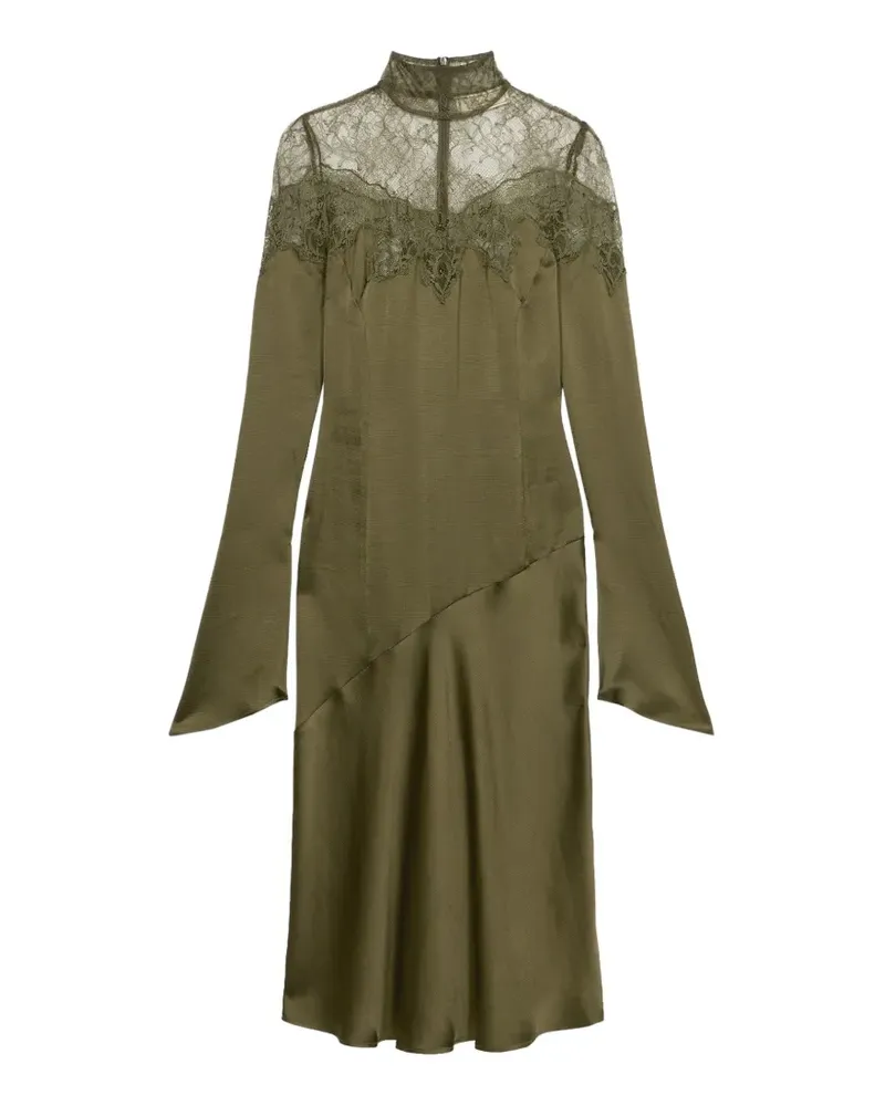 Blumarine Midikleid mit Spitzendetail - Grün Grün