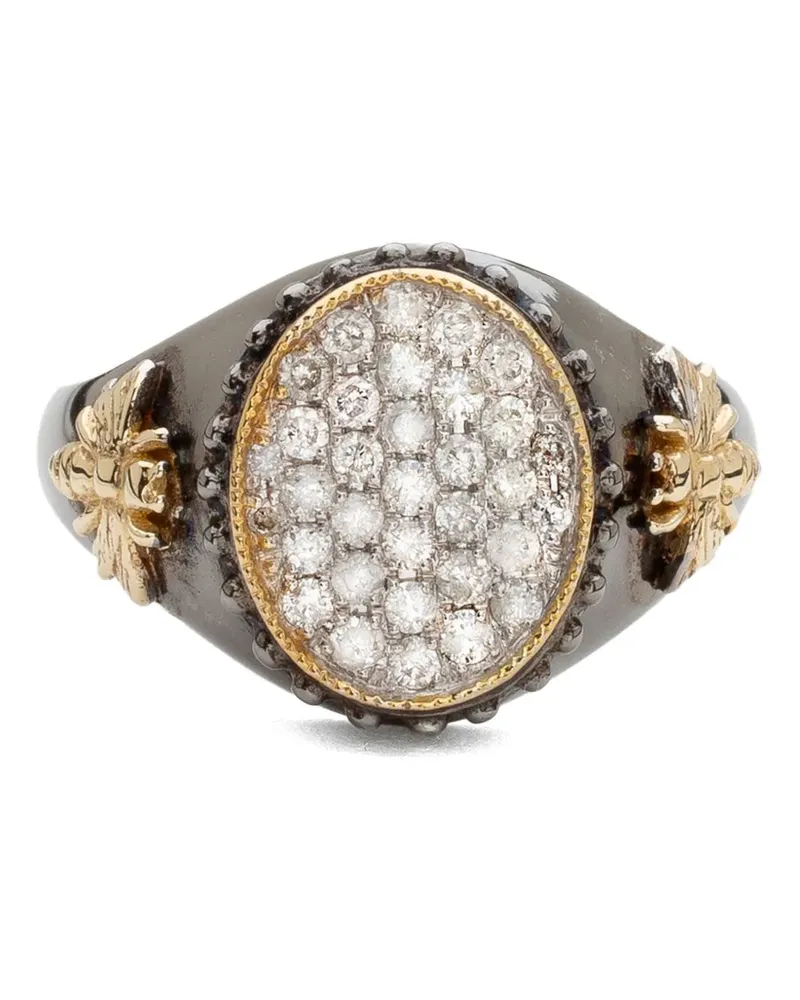 de Jaegher sterling silver Bee In Love diamond ring - Silber Silber