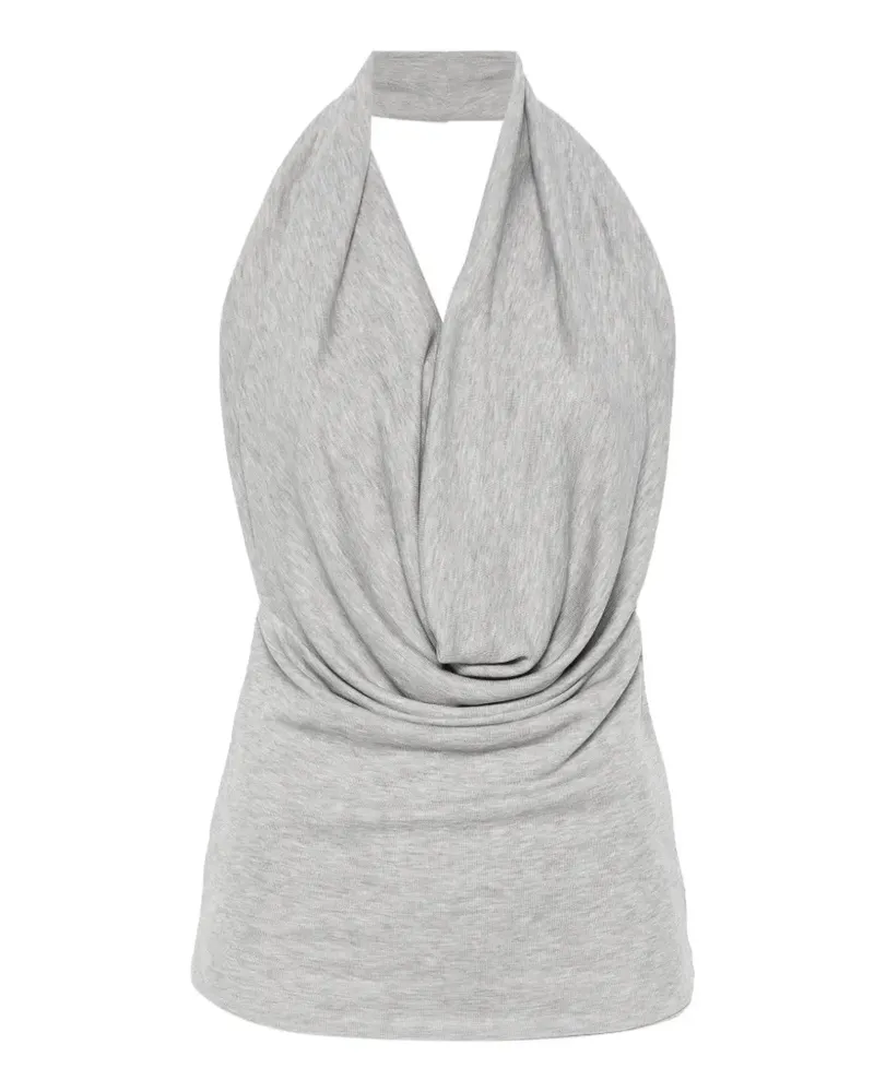 Aya Muse draped halterneck top - Grau Grau