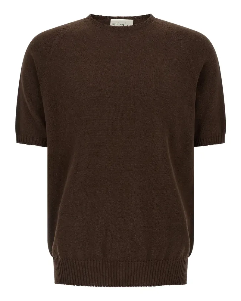 MA'RY'YA ribbed short-sleeve T-shirt - Braun Braun