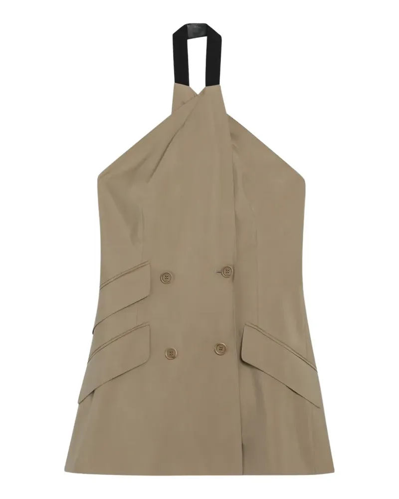 Max Mara Nuraghe double-breasted halterneck top - Nude Nude