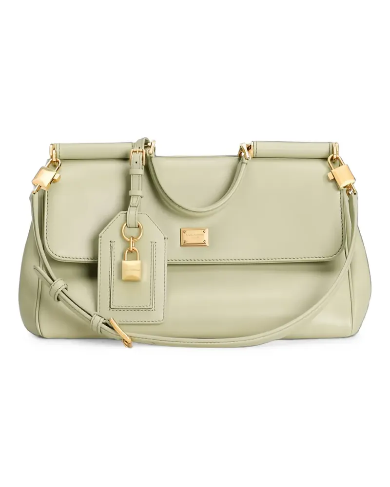 Dolce & Gabbana Mittelgroße Sicily Handtasche aus Dauphine-Kalbsleder - Schwarz Schwarz