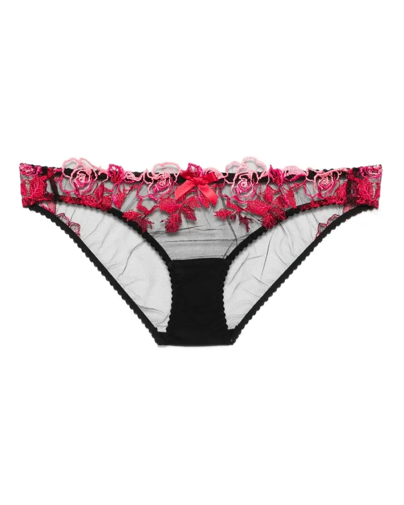 Agent Provocateur Callypso Slip mit Rosenstickerei - Schwarz Schwarz