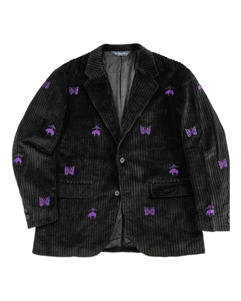 Brooks Brothers x Needles Sakko aus Cord mit Stickerei - Schwarz Schwarz