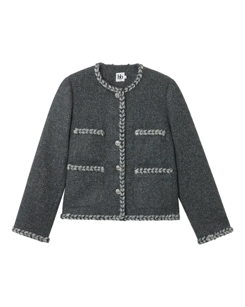 b+ab Jacke mit Flechtborten - Grau Grau