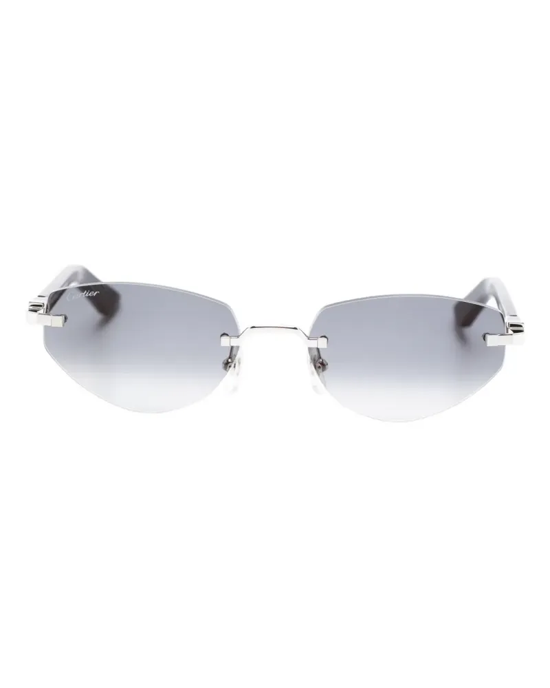 Cartier Geometrische Sonnenbrille - Silber Silber